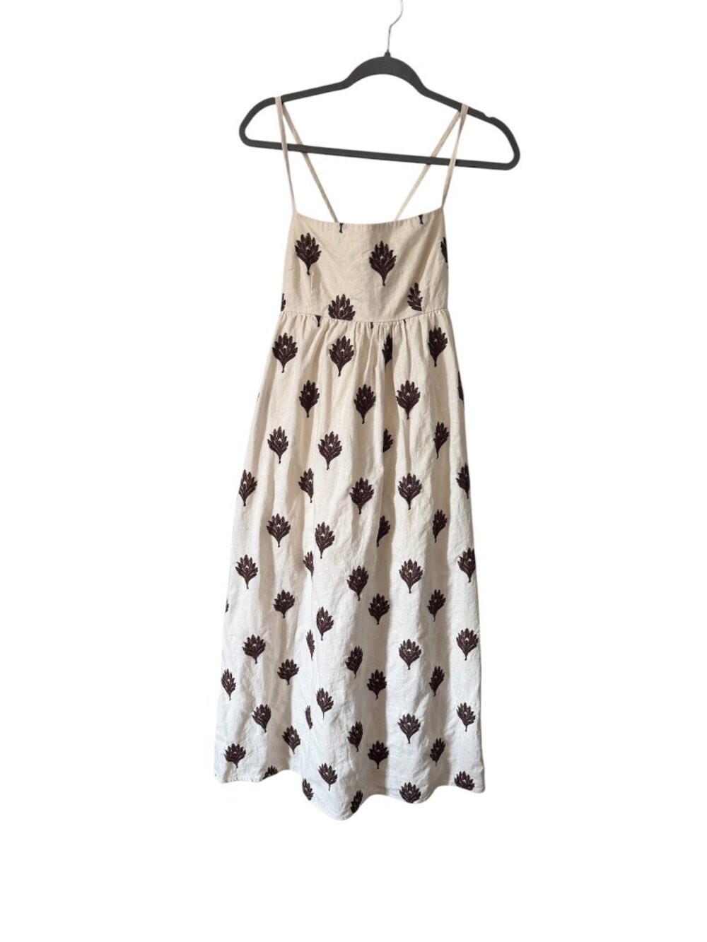 Abercrombie Embroidered Linen Blend Maxi Dress Size M